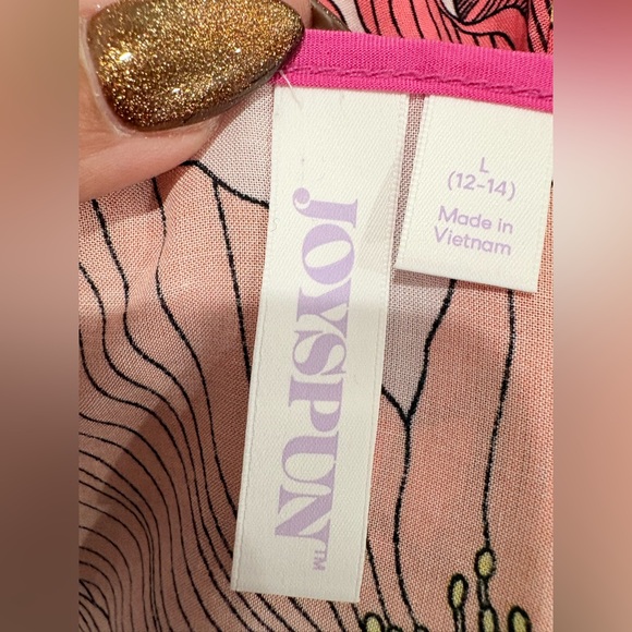 Joyspun Floral Sleepwear - Pink and Green Size L (12-14) - Picture 7 of 9